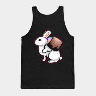 Easter Bunny Carrying A Basket With Easter Egg. Easter Tank Top